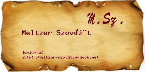 Meltzer Szovát névjegykártya